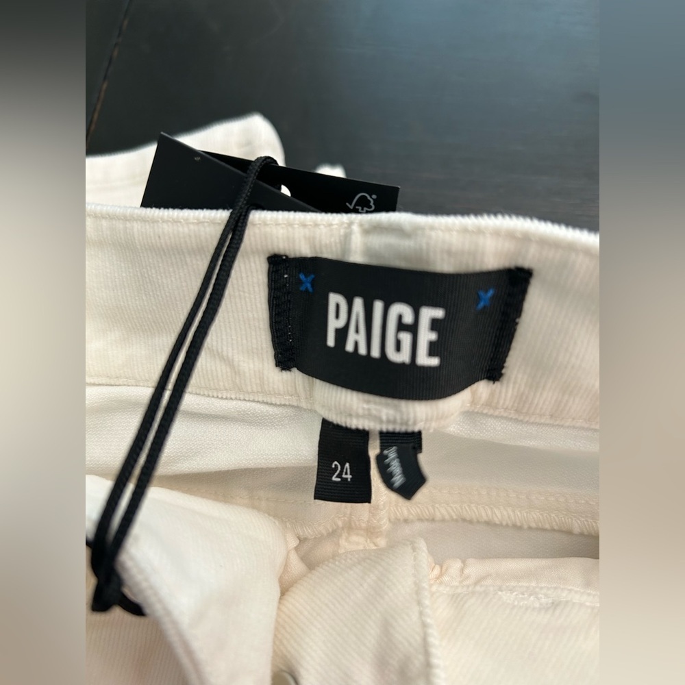 New Paige Cindy High Rise Ankle Straight Corduroy Jeans in Ecru - Picture 11 of 11